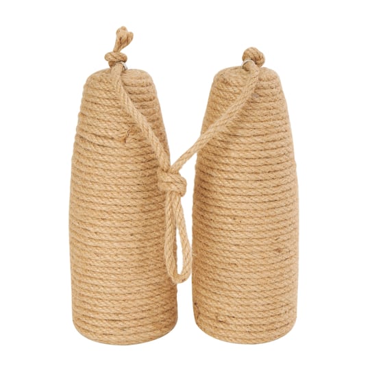 9.5" Brown Jute Buoy Coiled Rope Sculpture